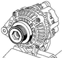2.6.4 Снятие и установка шкива генератора (двигатели K4J, K4M)